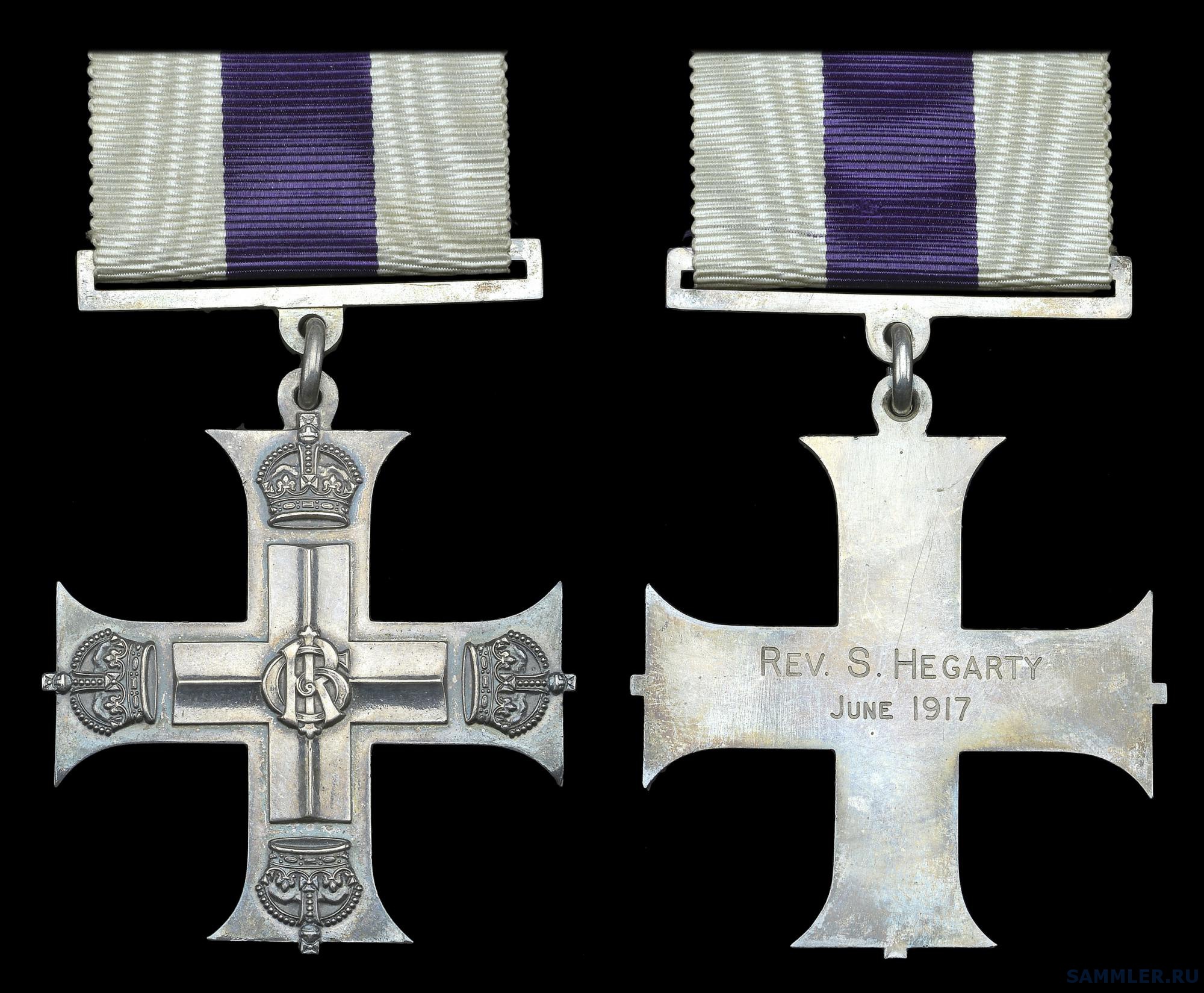 Military Cross, G.V.R., reverse inscribed, ‘Rev. S. Hegarty June 1917’.jpg