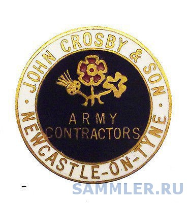 JOHN CROSBY &amp; SON NEWCASTLE ARMY CONTRACTORS ON WAR SERVICE BADGE.jpg