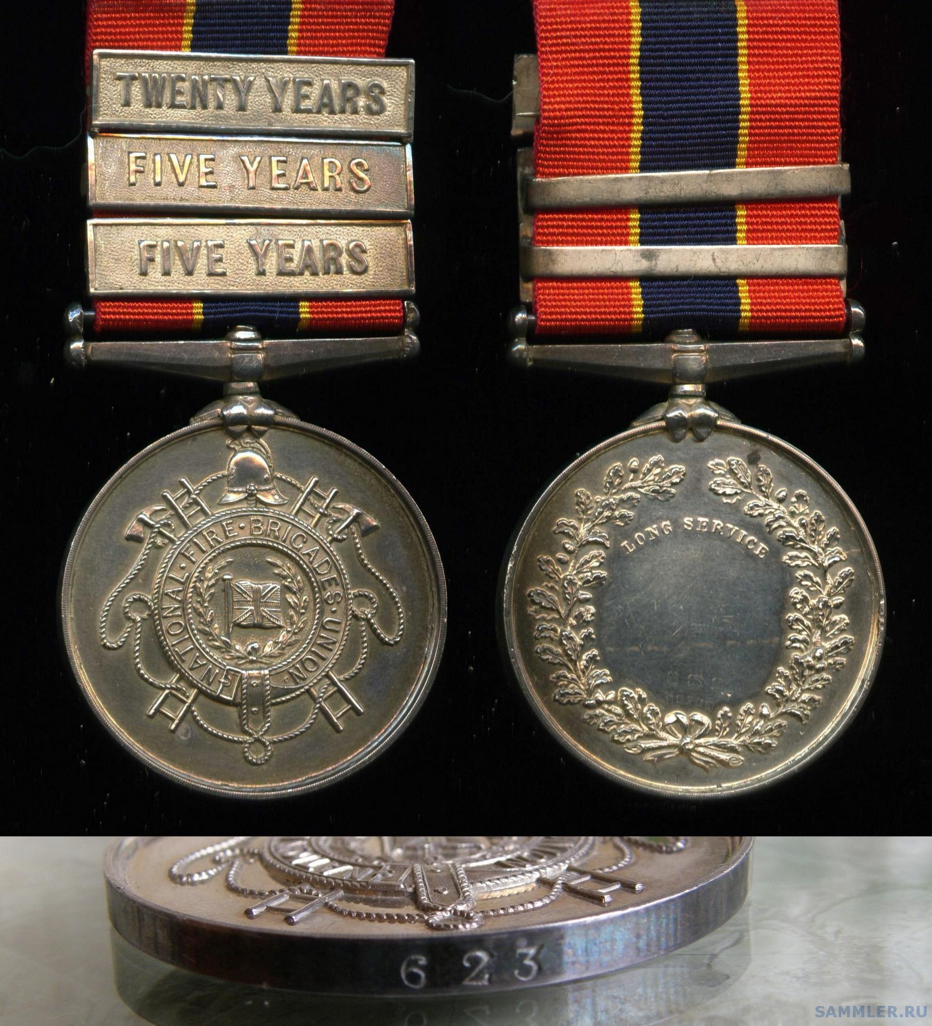 National Fire Brigades Union Medal to Fireman William Roberts, Northamptonshire Fire Brigade .jpg